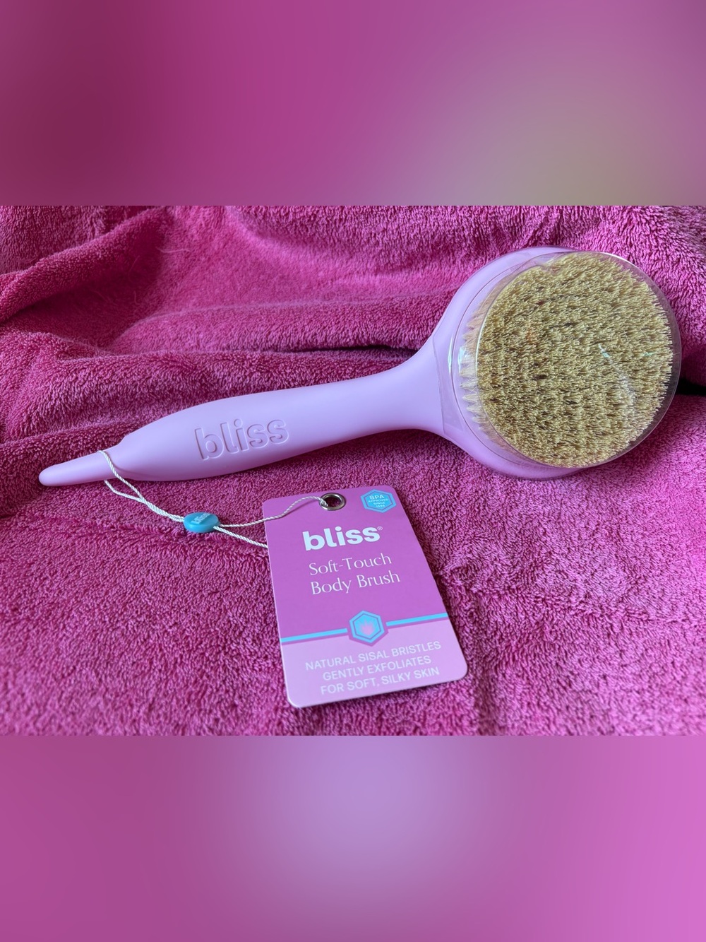 Bliss Soft-Touch Body Brush - Light Pink with Natural Bristles